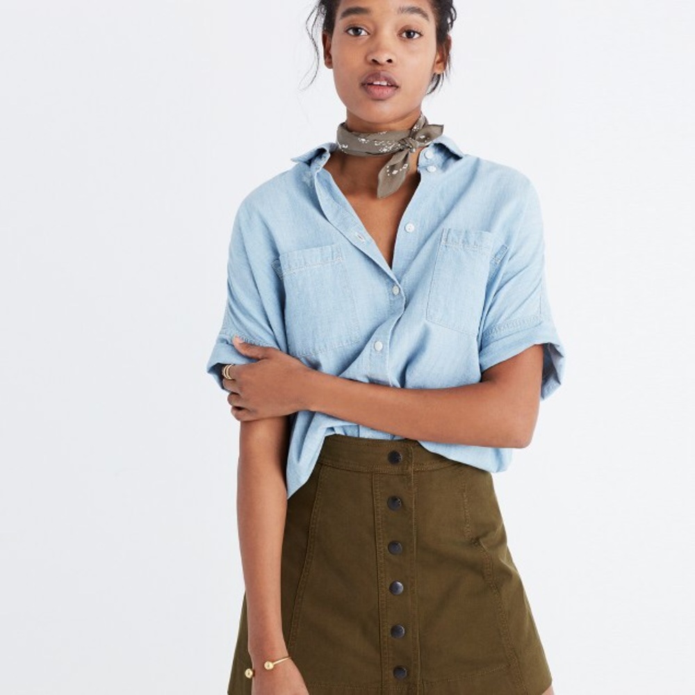 Madewell chambray courier shirt in buckley wash